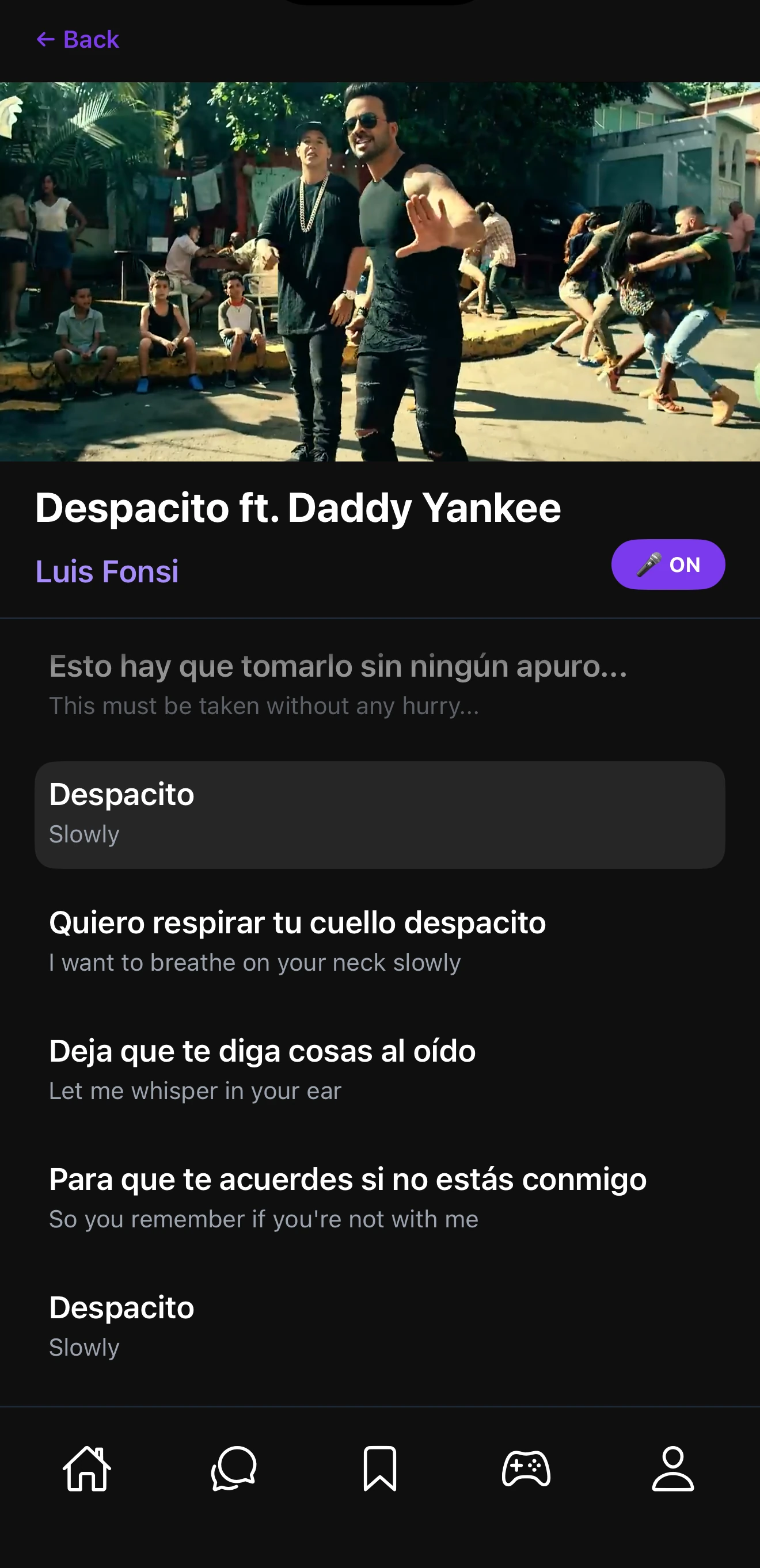 LingvaLyrics App Screenshot